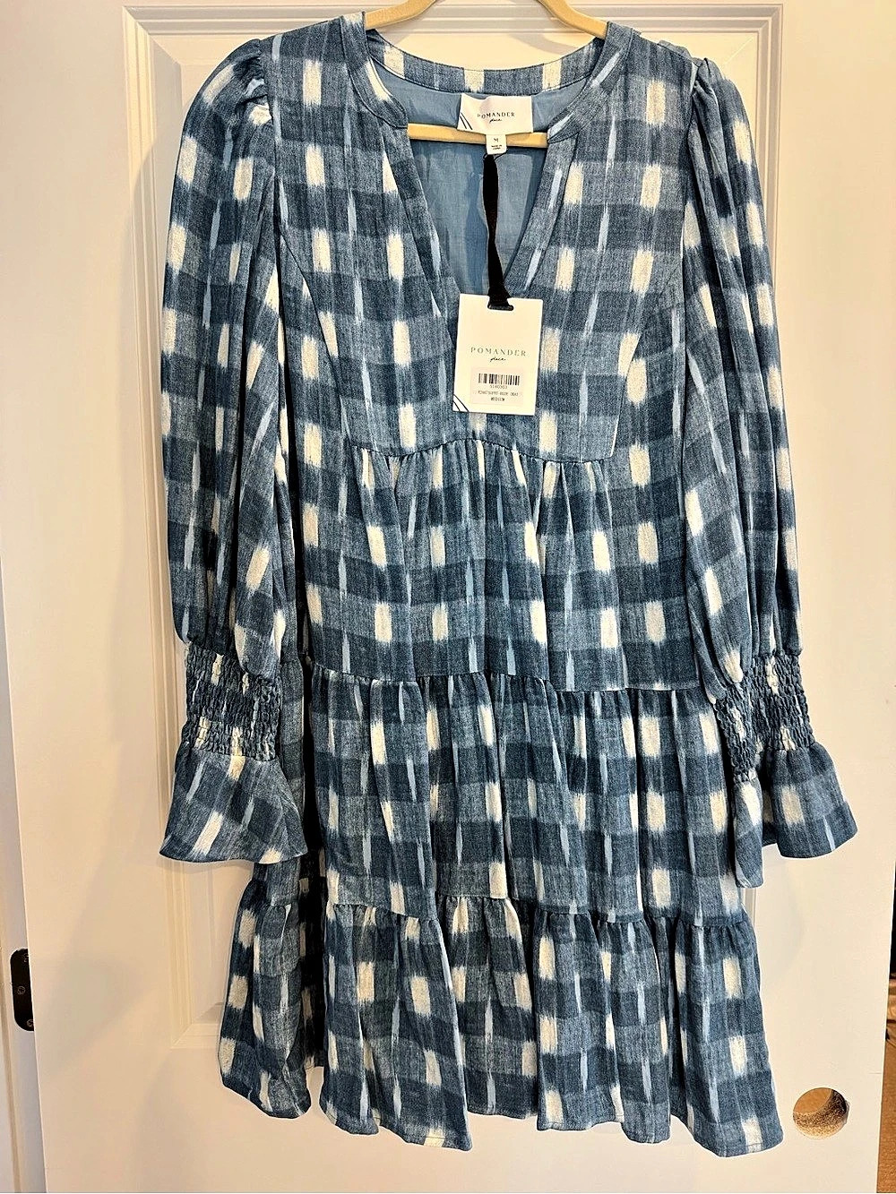 Tuckernuck Pomander Place Blue Ikat Kenzo Dress Mini Dress Blue & White Medium